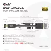 Club 3D CAC-1712 kábel HDMI na VGA M/M s napájaním Micro-USB a zvukom 3,5 mm, 2 m (6,56 ft), 28AWG