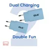 CLUB3D 2-pack USB-C nabíjačka 30 Watt biela, interiér, AC, modrá