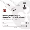 CLUB3D USB 3.1 typ C kábel na DisplayPort 1.2 UHD adaptér