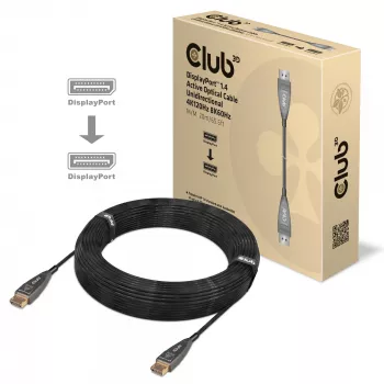 CLUB3D DisplayPort 1.4 Active Optical Cable jednosmerný 4K120Hz 8K60Hz M/M 20m/65.62ft