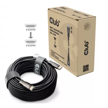 Club 3D HDMI Hybrid AOC kábel 8K60Hz / 4K120Hz 50 m, HDMI typ A konektor samec–konektor samec
