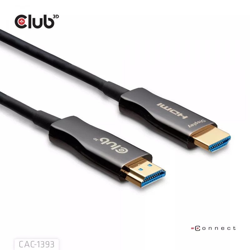 Club 3D HDMI Hybrid AOC kábel 8K60Hz / 4K120Hz 50 m, HDMI typ A konektor samec–konektor samec
