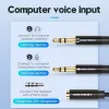 Audio adaptérový kábel Vention 2×3,5 mm konektor samec na 4‑pólový 3,5 mm konektor samica, 0,3 m, čierny