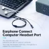 Audio adaptérový kábel Vention 2×3,5 mm konektor samec na 4‑pólový 3,5 mm konektor samica, 0,3 m, čierny