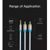 Audio kábel Vention 3,5 mm TRRS (konektor samec) na 2×RCA (konektor samec), 2 m, čierny