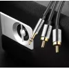 Audio kábel Vention 3,5 mm TRRS (konektor samec) na 2×RCA (konektor samec), 2 m, čierny