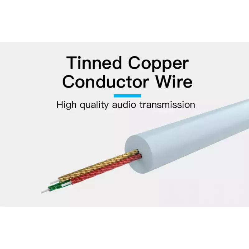 Audio kábel Vention 3,5 mm TRRS (konektor samec) na 2×RCA (konektor samec), 2 m, čierny