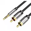 Audio kábel Vention 3,5 mm TRRS (konektor samec) na 2×RCA (konektor samec), 2 m, čierny