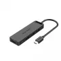 Vention TGKBB rozbočovač USB-C 5 v 1, 4x USB 3.0, napájací vstup Micro-USB, 5 Gb/s, 0,15 m, čierny