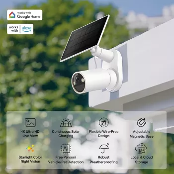 IP bezpečnostná kamera TP-Link Tapo C460 KIT — vonkajšia bullet, 8 MP 3840×2160, 12× digitálny zoom, nástenná montáž, obojsmerné audio, Wi‑Fi, biela