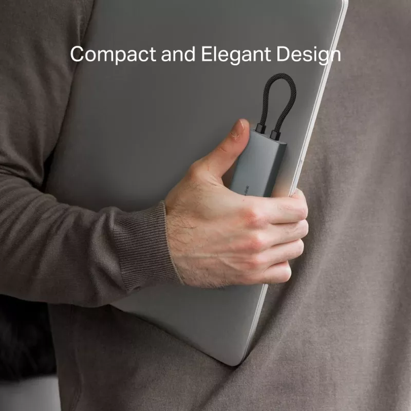 USB Type-C hub TP-Link UH7021C — HDMI, USB 3.2 Gen1, USB 2.0, SD/microSD, 5000 Mbit/s, hliník čierny