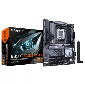 GIGABYTE B650E EAGLE WIFI6E základná doska - AMD Ryzen 9000 Series CPU, 8+2+2 fáz VRM, až do 8200MHz DDR5 (OC), 1xPCIe 5.0 + 2xPCIe 4.0 M.2, 2.5GbE LAN, WIFI 6E, USB 3.2 Gen 2