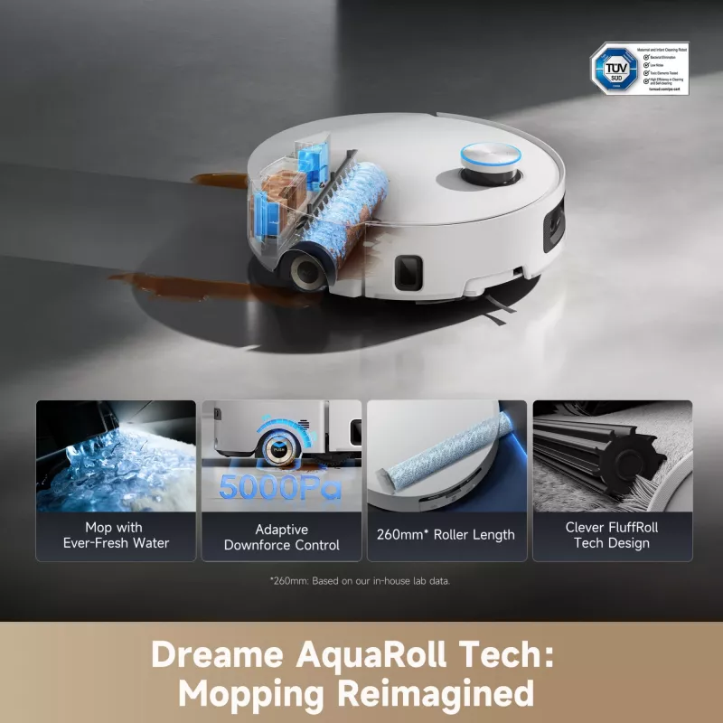 Robotický vysávač Dreame Aqua10 Ultra Roller Complete biely
