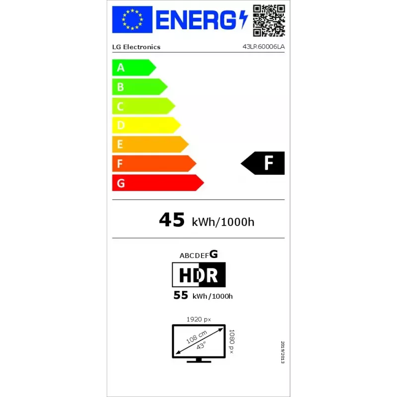LG LR60 43LR60006LA 43" (109,2 cm) Full HD LED Smart televízor, 1920x1080, webOS, Wi-Fi, Bluetooth, čierny