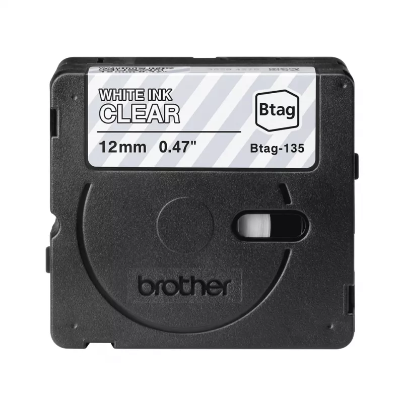 Páska na popisovanie Brother BTAG-135 biela na priehľadnej 1,2 cm 4 m