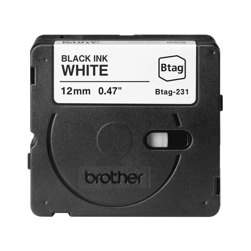 Brother BTAG-231 páska na etikety čierna na bielej 1,2 cm 4 m