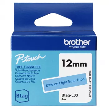 Páska na popisovanie Brother BTAG-L33 modrá na svetlomodrej 1,2 cm 4 m