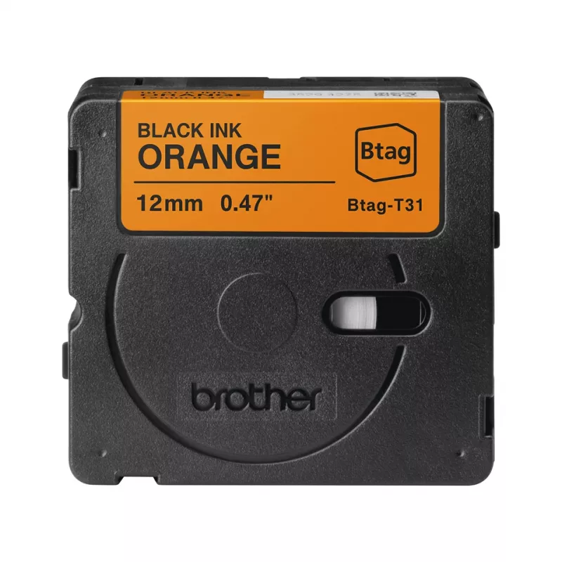 Páska na popisovanie Brother BTAG-T31 čierna na oranžovej 1,2 cm 4 m