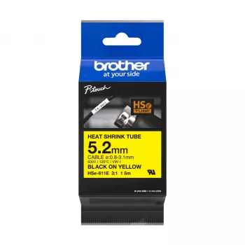 Tlačová páska Brother HSE-211E čierna 5,2 mm x 1,5 m