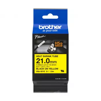 Brother HSe-251E kazeta so zmršťovacou bužírkou, 21 mm, čierna na bielej