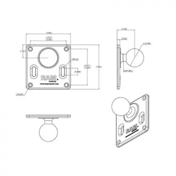 VESA doska s guľou RAM Mounts RAM-2461U