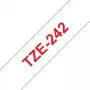 Laminovaná páska Brother TZe242 18 mm červená na bielej