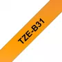 Popisovacia páska Brother TZe TZEB31 12 mm čierna na fluorescenčnej oranžovej