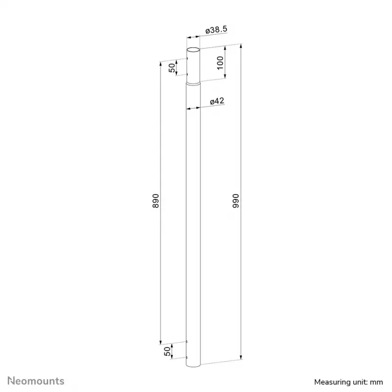 Neomounts ACL25-500BL predlžovacia tyč stropného držiaka pre projektor - výška 89 cm