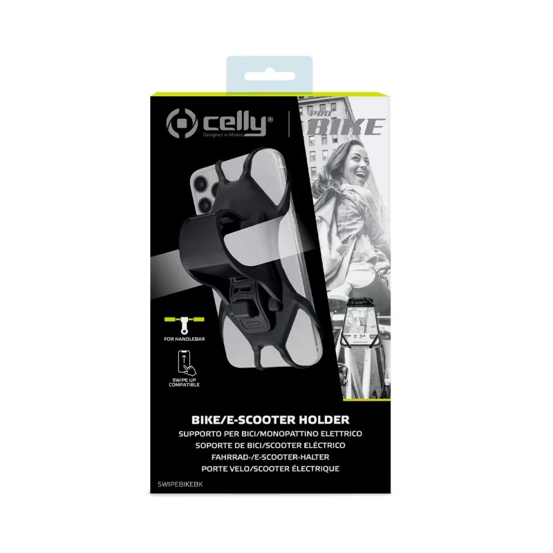 Celly Swipe Bike pasívny držiak mobilný telefón/smartfón čierny