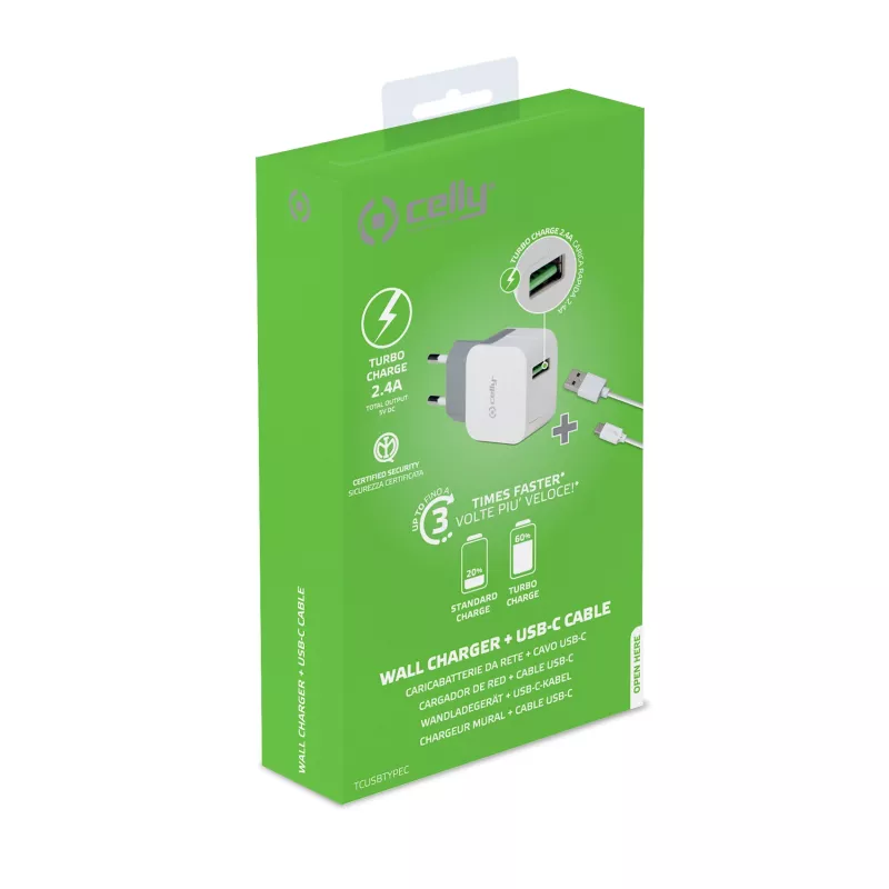Celly TCUSBTYPEC nabíjačka pre mobilné zariadenia univerzálna biela USB interiérová