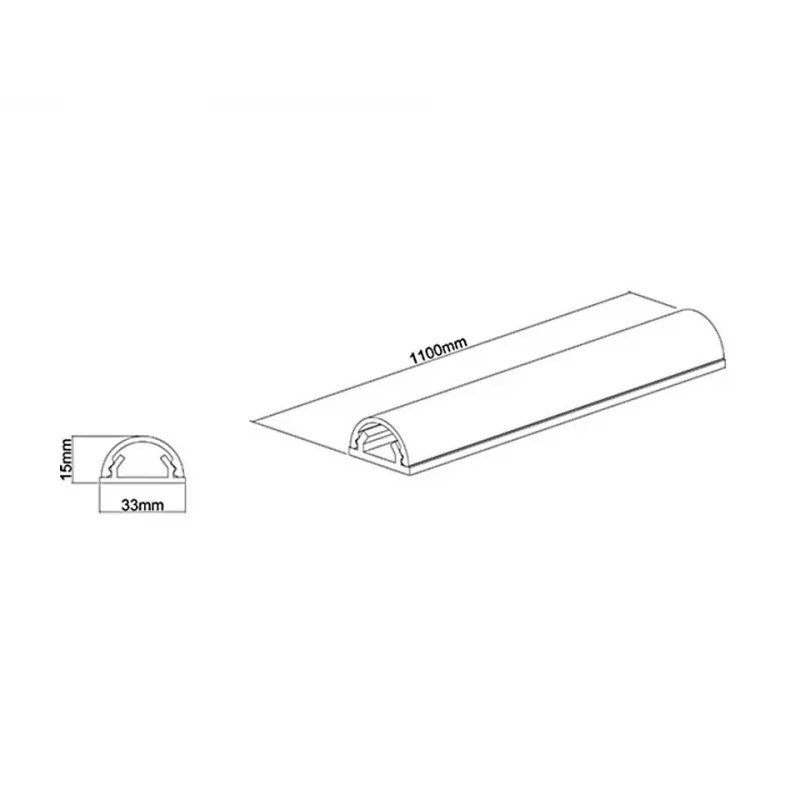 Multibrackets M Universal káblový kryt hliník 33mm-B 1100-L metalická