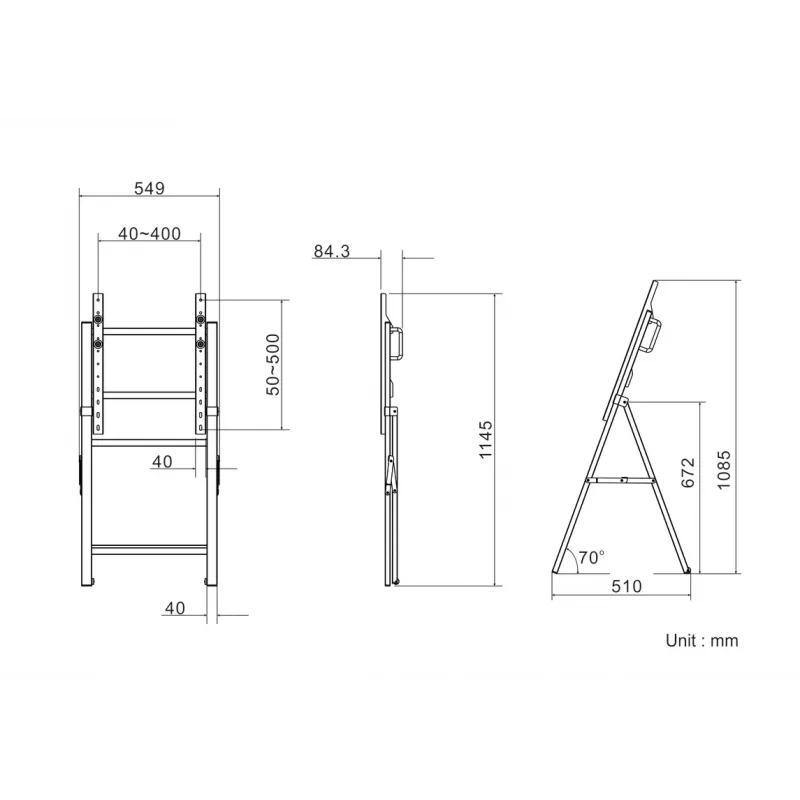 Multibrackets M Tilt and Roll Easel čierna maximálna hmotnosť 50 kg