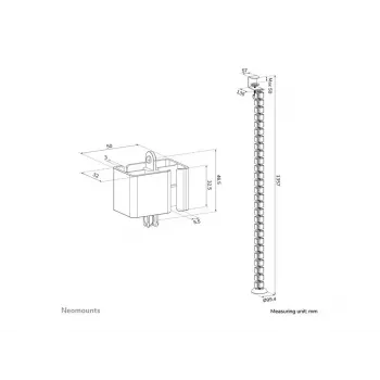 Káblový organizér na pripnutie, Neomounts ADS06-131BL, univerzálne vedenie káblov, čierny