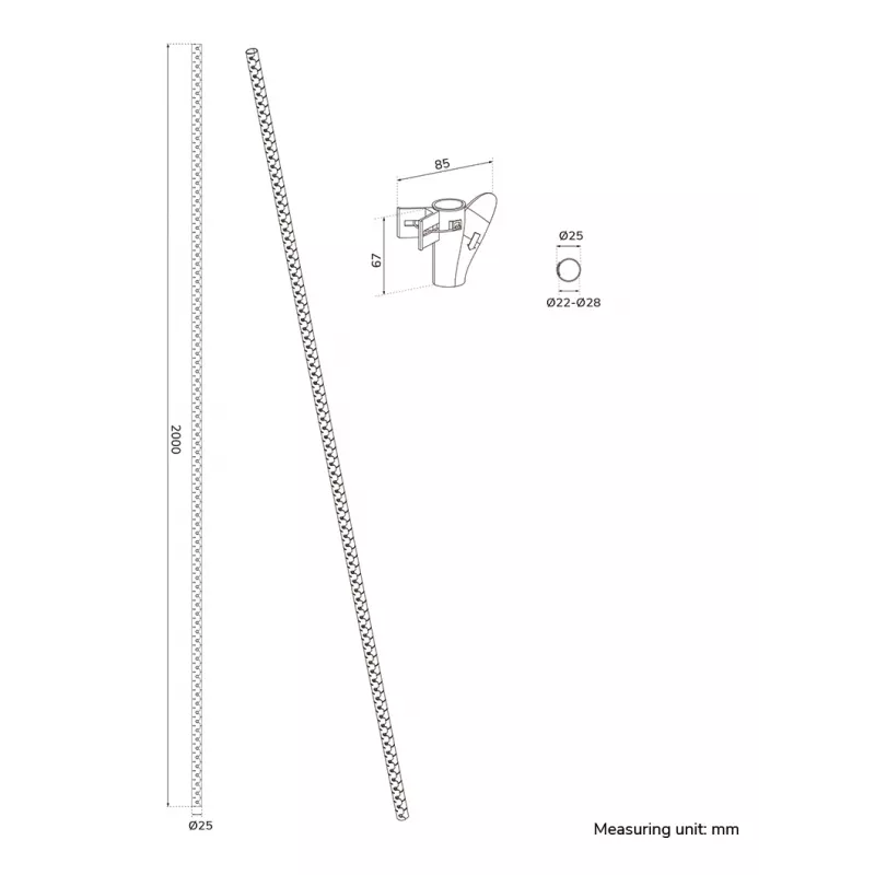Káblový obal/hadica Neomounts ADS06-142WH Ø25 mm biela na vedenie káblov