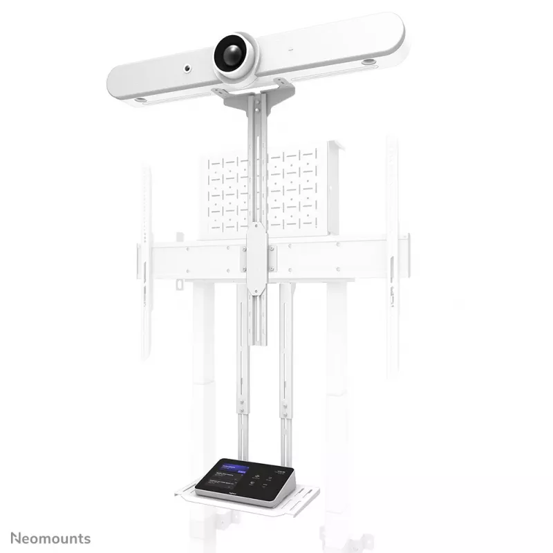 Neomounts AFL-875WH1 súprava pre videobar a multimédiá, polica na kameru / AV, vrátane adaptéra Logitech Rally Bar (Mini), max. 9 kg, oceľ, biela