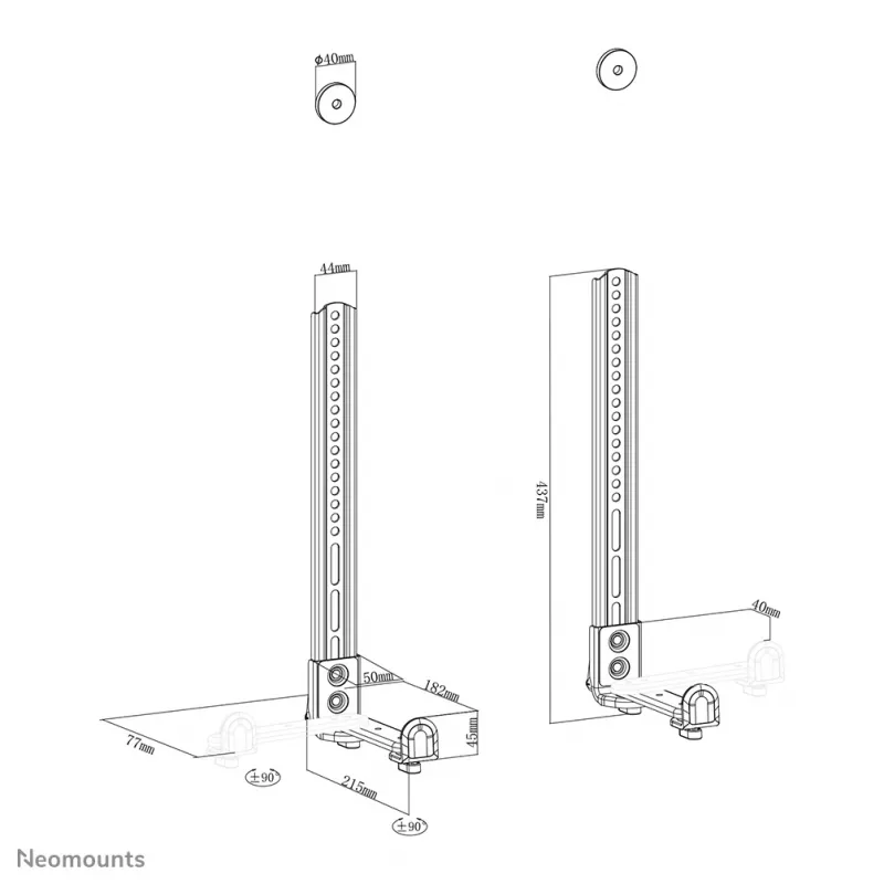 Neomounts AWL29-650BL1 držiak pre videobar/soundbar VESA - max. 15 kg - univerzálny