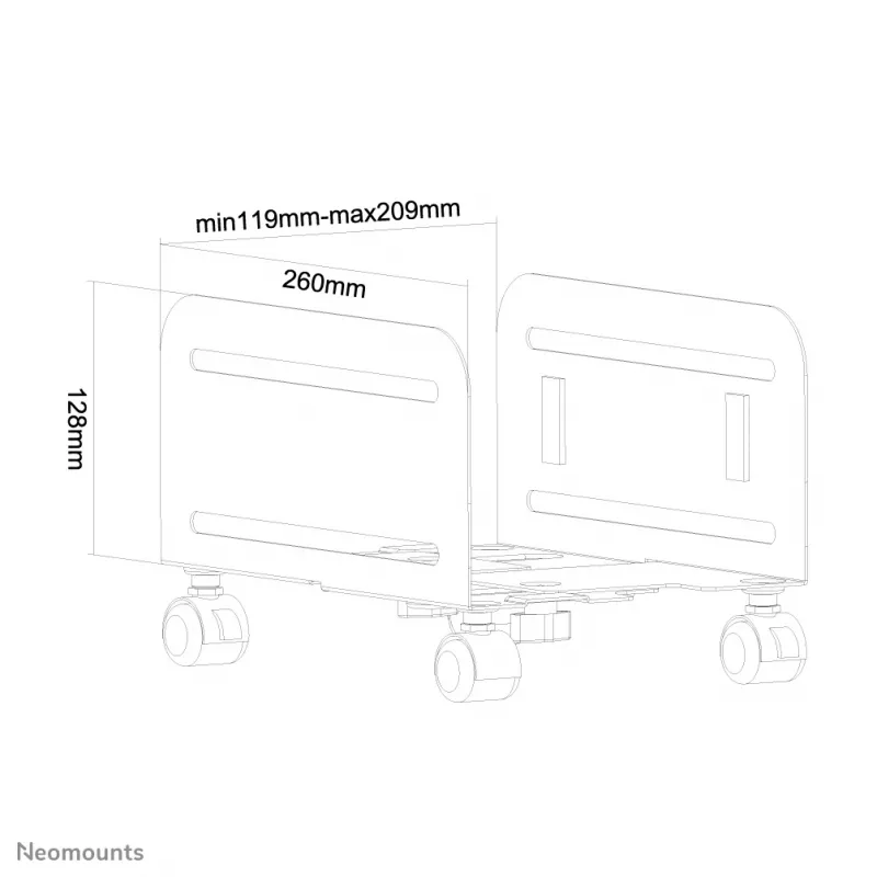 Neomounts CPU-M100čierny držiak CPU - max. 10 kg - univerzálny