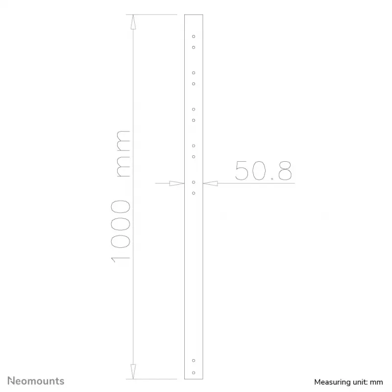Neomounts FPMA-CP100čierny predlžovacia tyč stropného držiaka TV - V 100 cm