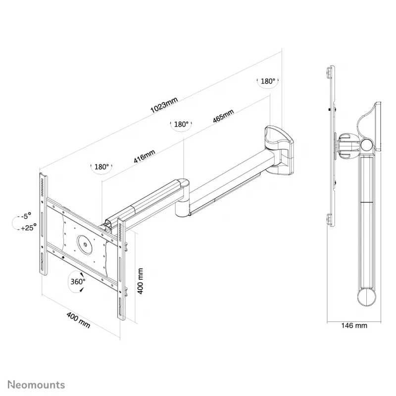 Nástenný držiak Neomounts FPMA-HAW050 Medical biely