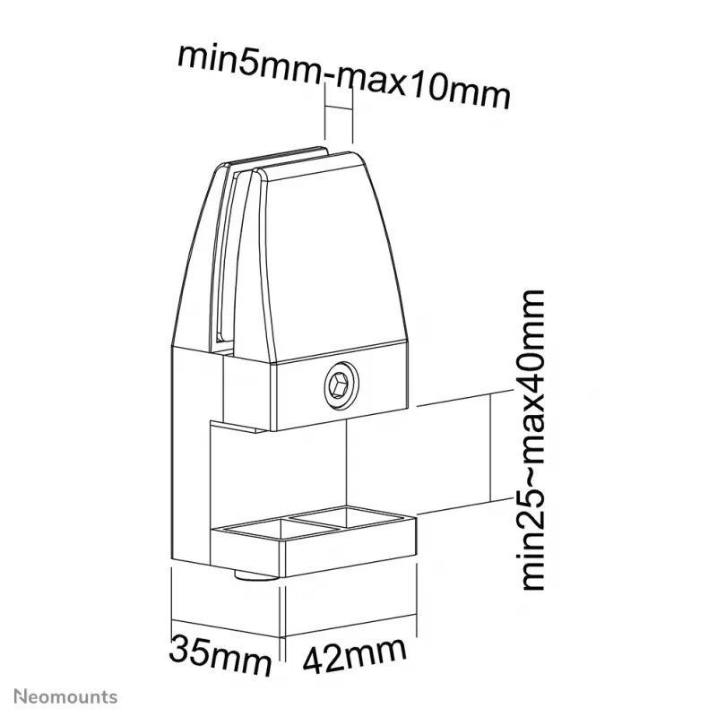 Neomounts NS-CLMP40Schwarz sada stolových svoriek (2 ks) - max. 5 kg