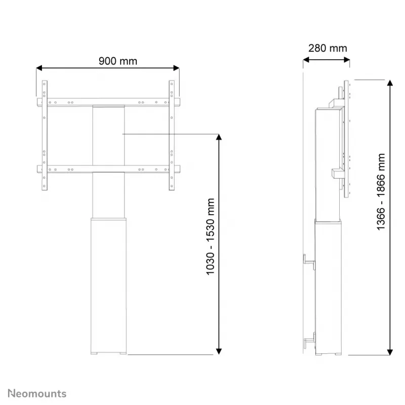 Neomounts PLASMA-W2250SILVER stojan na TV 42-100
