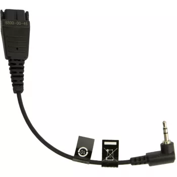 Jabra 8800-00-46 príslušenstvo k headsetu kábel, QD na 2,5 mm jack konektor, zahnutý, 15 cm, napr. pre Panasonic GB500, PLX CA40
