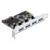 DeLOCK 89297 karta PCI Express, 4x externé USB 3.0 (USB 3.2 Gen 1)