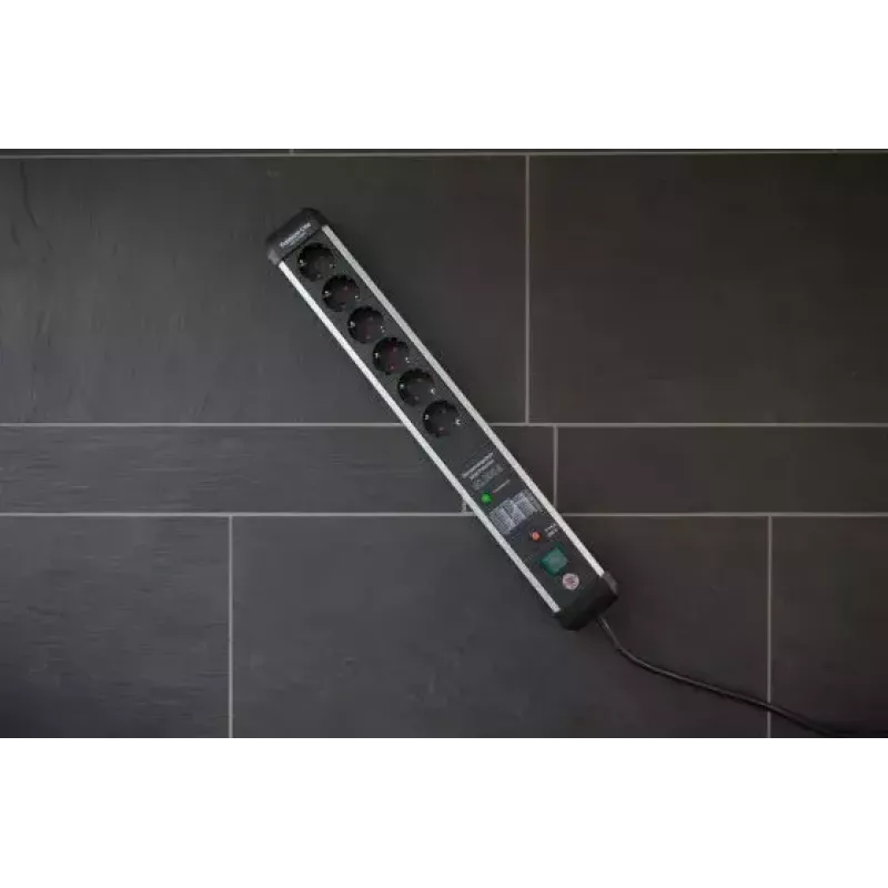 Predlžovací kábel Brennenstuhl 1391010601 5m 6 zásuviek interiérový čierny strieborný