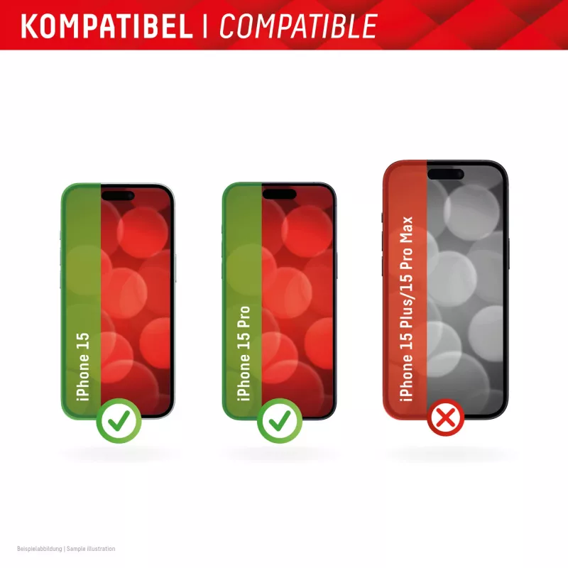 Displex Full Cover ochranné sklo displeja (10H) pre Apple iPhone 15/15 Pro, Eco montážny rámik, Full Cover