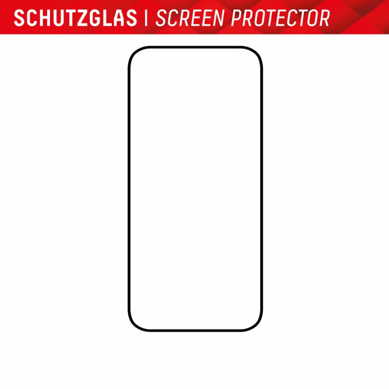 Displex Full Cover ochranné sklo displeja (10H) pre Apple iPhone 15/15 Pro, Eco montážny rámik, Full Cover