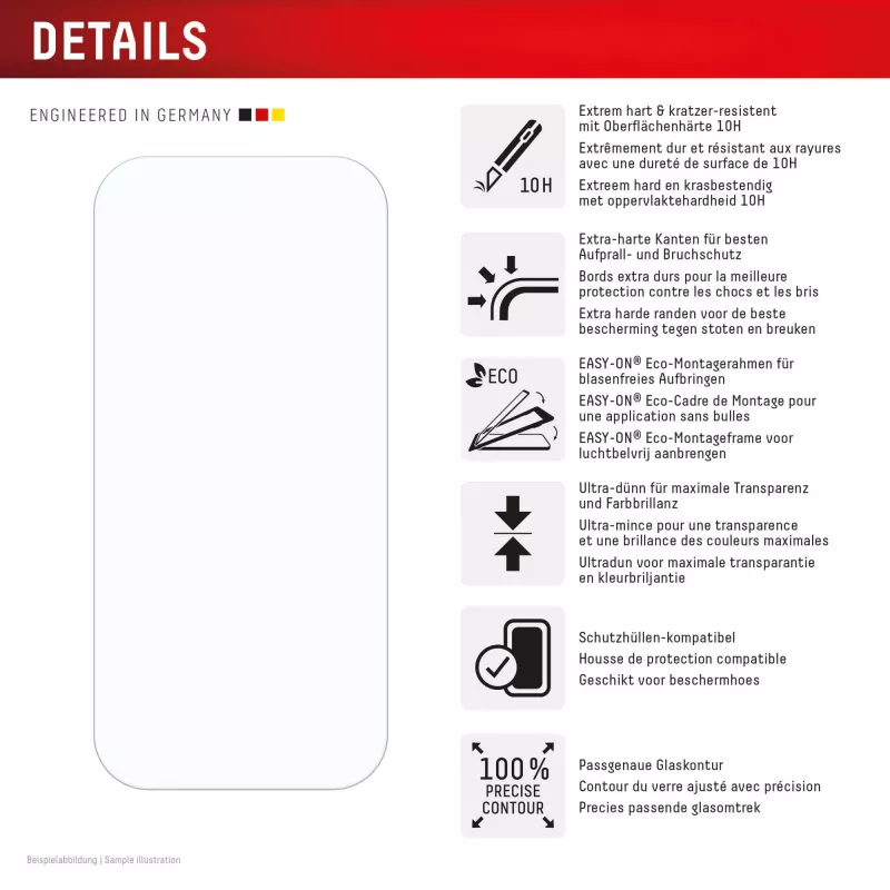 Displex ochrana displeja (10H) pre Apple iPhone 16 Pro, Eco montážny rámik, odolná proti poškriabaniu