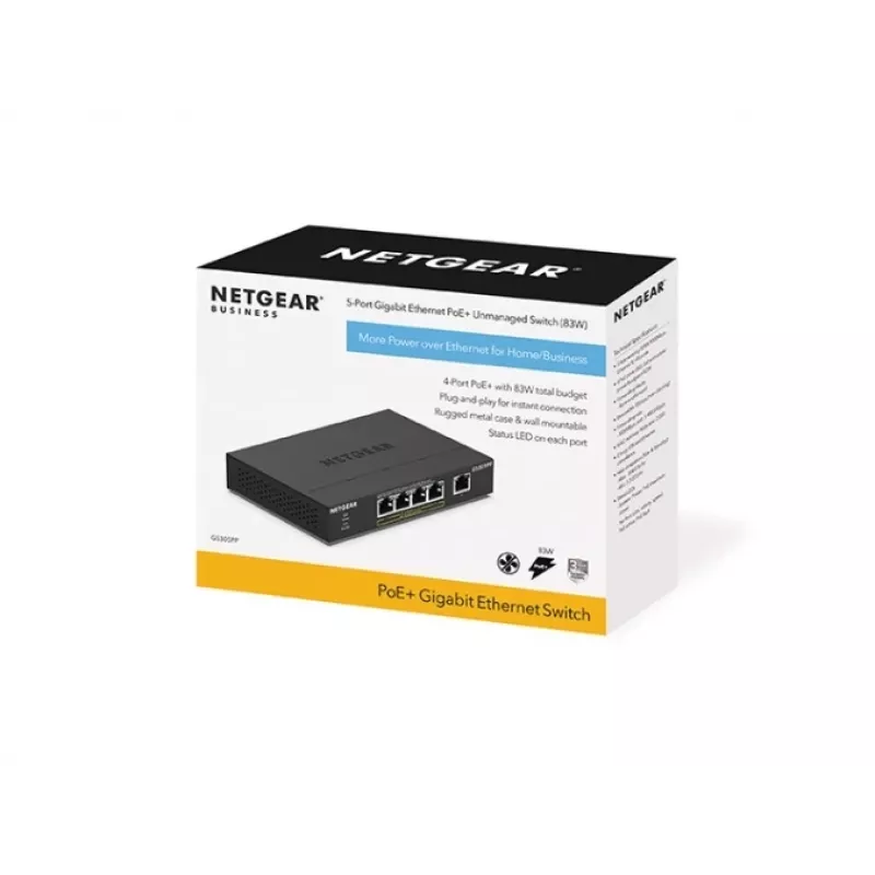 NETGEAR GS305PP neřízený Gigabit Ethernet (10/100/1000) Power over Ethernet (PoE) čierny
