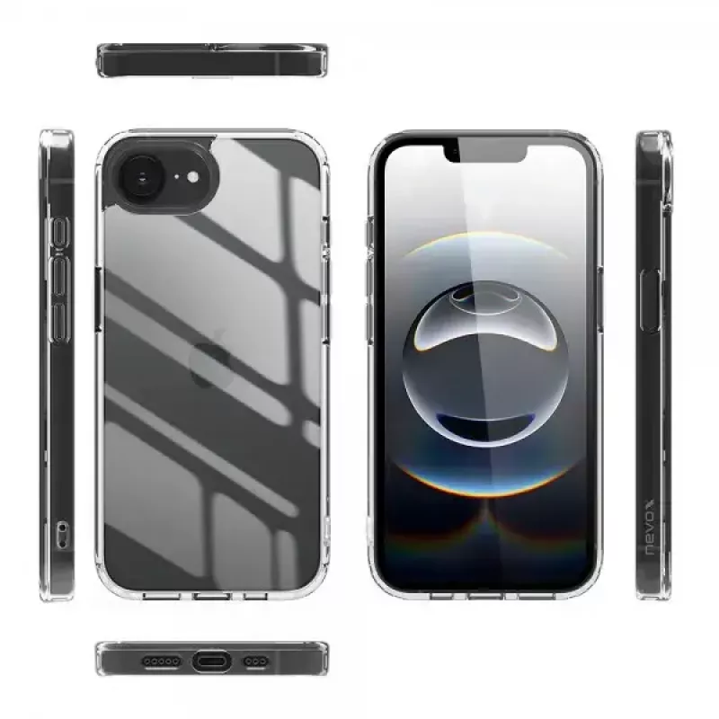 Nevox StyleShell SHOCKFlex 2496 puzdro pre iPhone 16e / SE 2025, 15,5 cm (6,1 palca), priehľadné