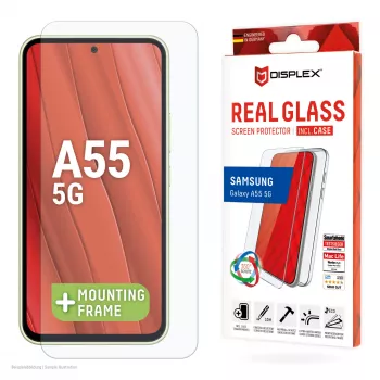 Displex ochranná fólia displeja + puzdro pre Samsung Galaxy A55 5G, Eco montážny rámik, odolná proti poškriabaniu